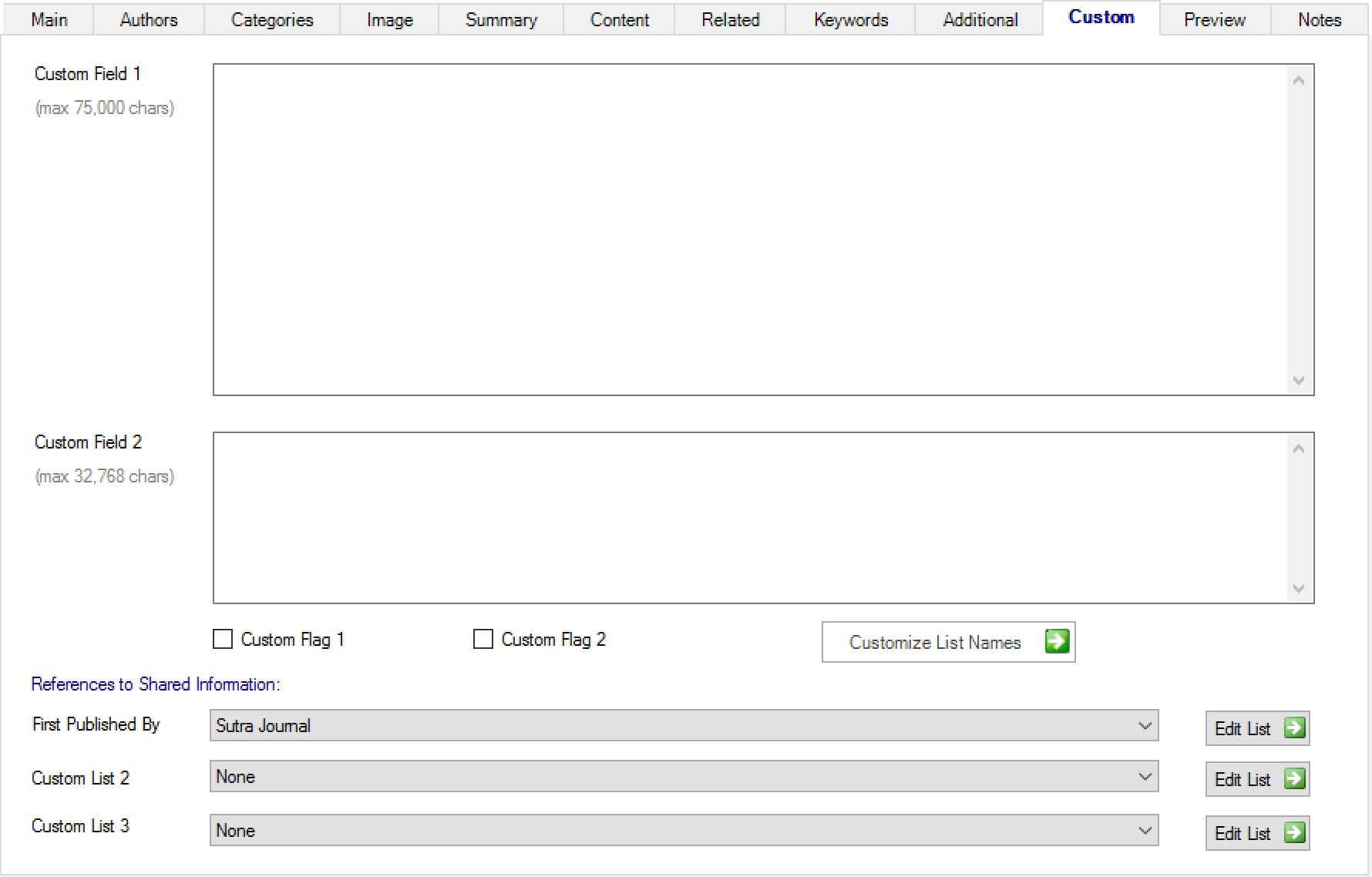 OmniChannel Article Management Custom tab